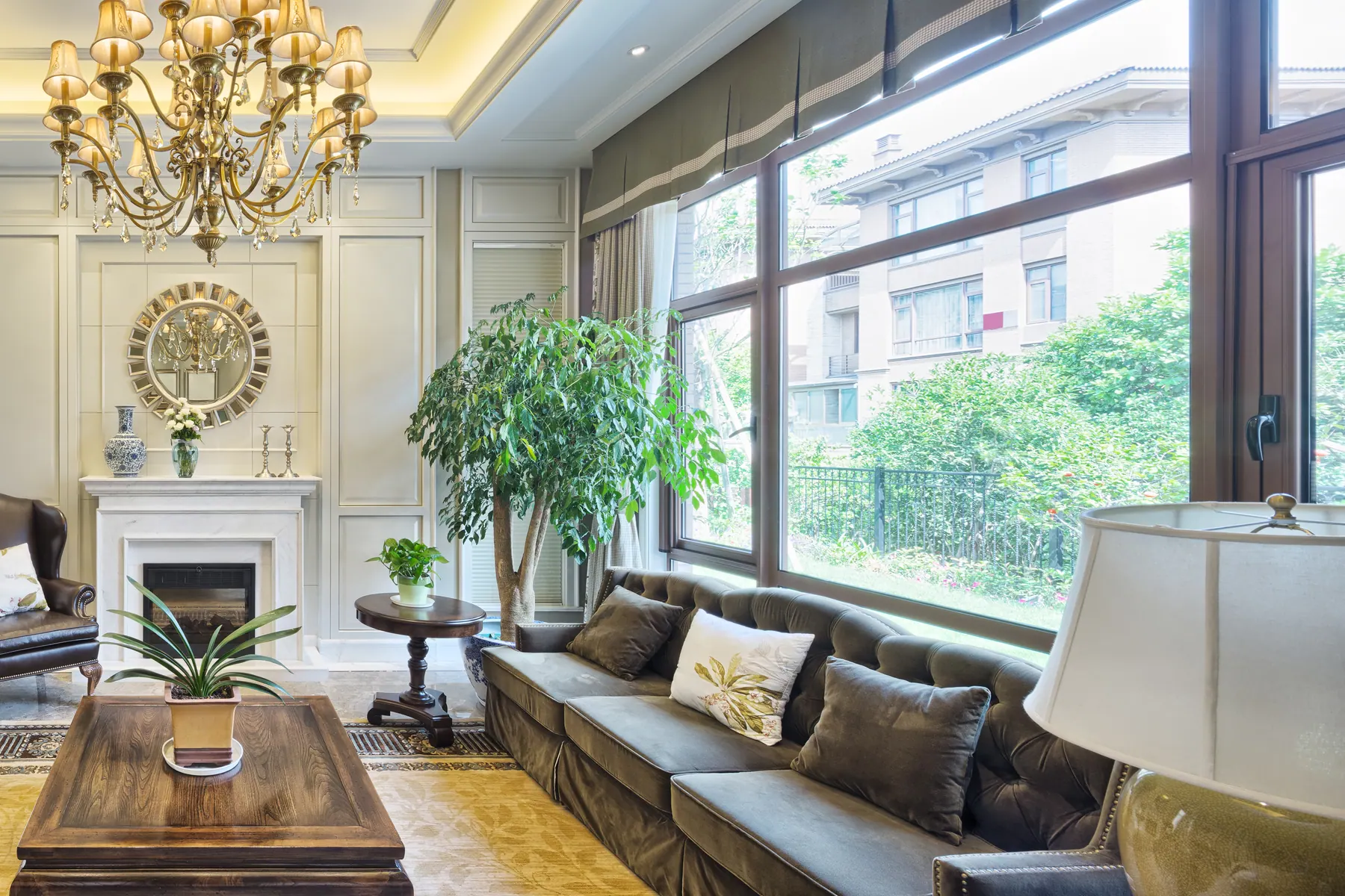Ocean-view villa interior suited for platform operations