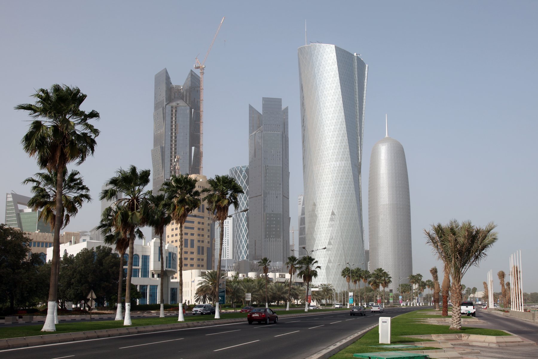 Dubai skyline as global network node