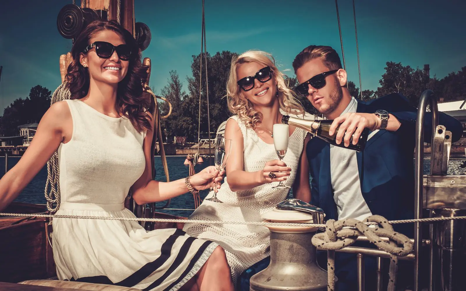 Founders and members in yacht hospitality setting